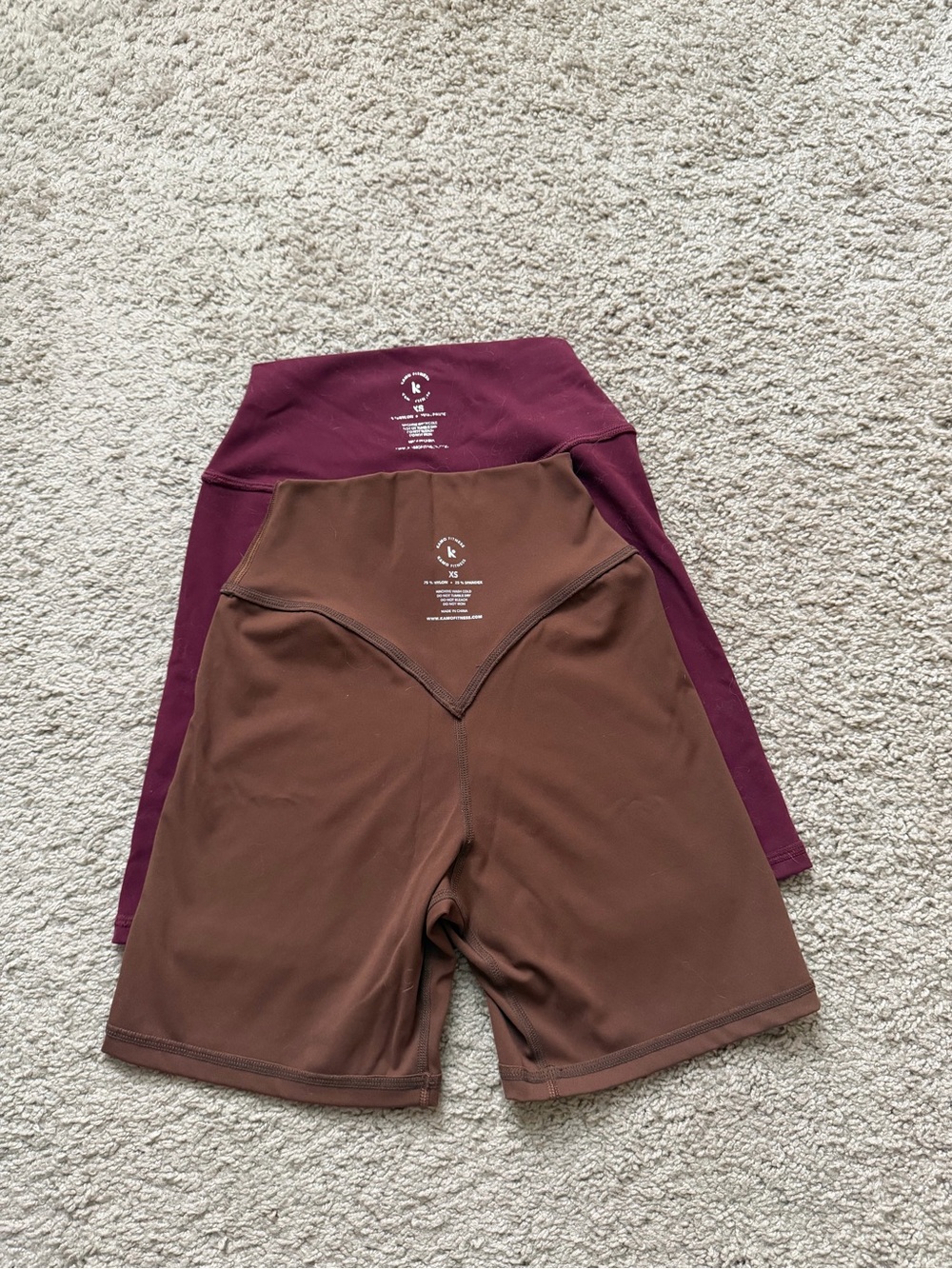 KAMO High-Waist Women’s Bike Shorts in Brown and Burgundy